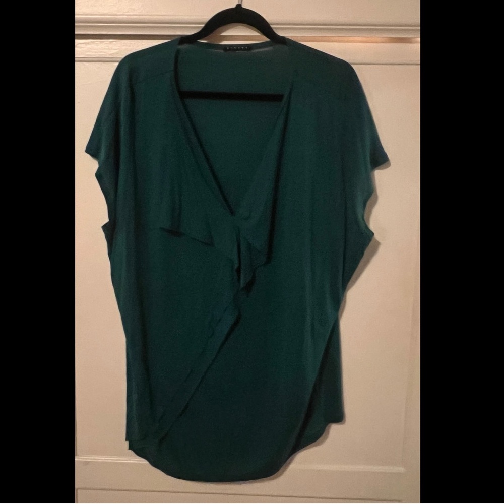 SISLEY Teal Draped Women's Blouse